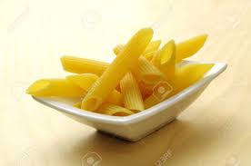 Small Bowl Of Italian Penne Pasta, Wooden Background Stock Photo, Picture  And Royalty Free Image. Image 15291289.