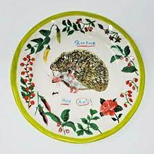 Anthropologie Natalie Lete Bonjour Hedgehog Charmante Dinner Plate NEW |  eBay