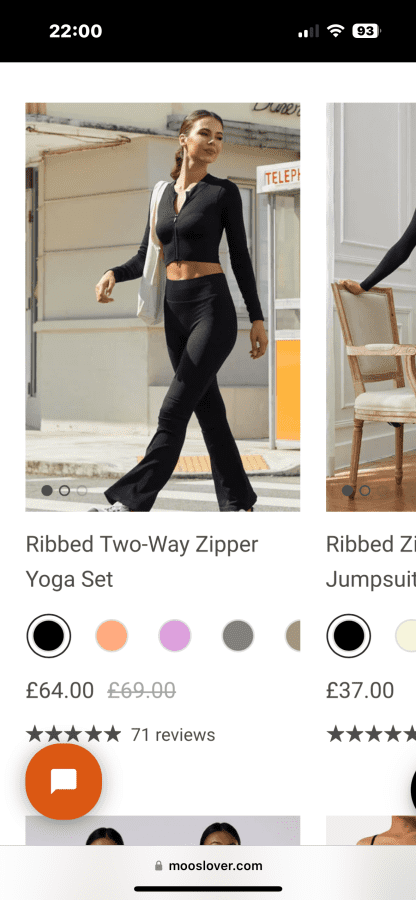 MOOSLOVER Ribbed Two-Way Zipper Yoga Set