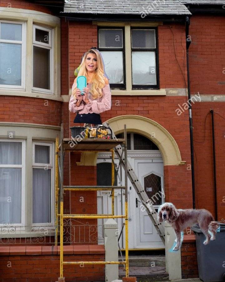 man-on-scaffold-tower-repointing-the-brickwork-on-the-front-of-a-terraced-E63614.jpg