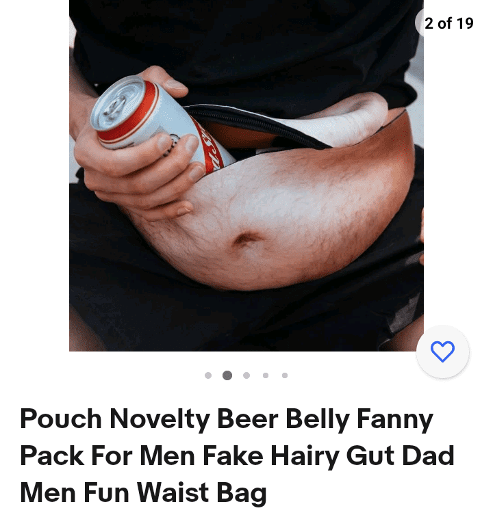 Novelty Beer Belly Fanny Pack For Men Fake Hairy Gut Dad Men Fun