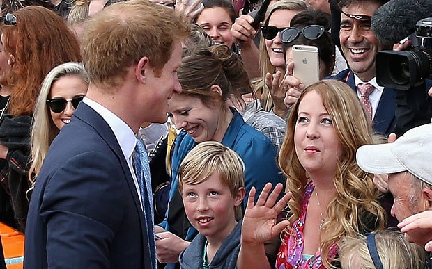 Prince Harry chats to his old matron from Ludgrove School Vicky McBratley as he meets the people of Christchurch after visiting the 'Quake City' Museum in Christchurch, New Zealand'Quake City' Museum in Christchurch, New Zealand