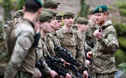 The Duke of Sussex during a visit to 42 Commando Royal Marines at their base in Bickleigh