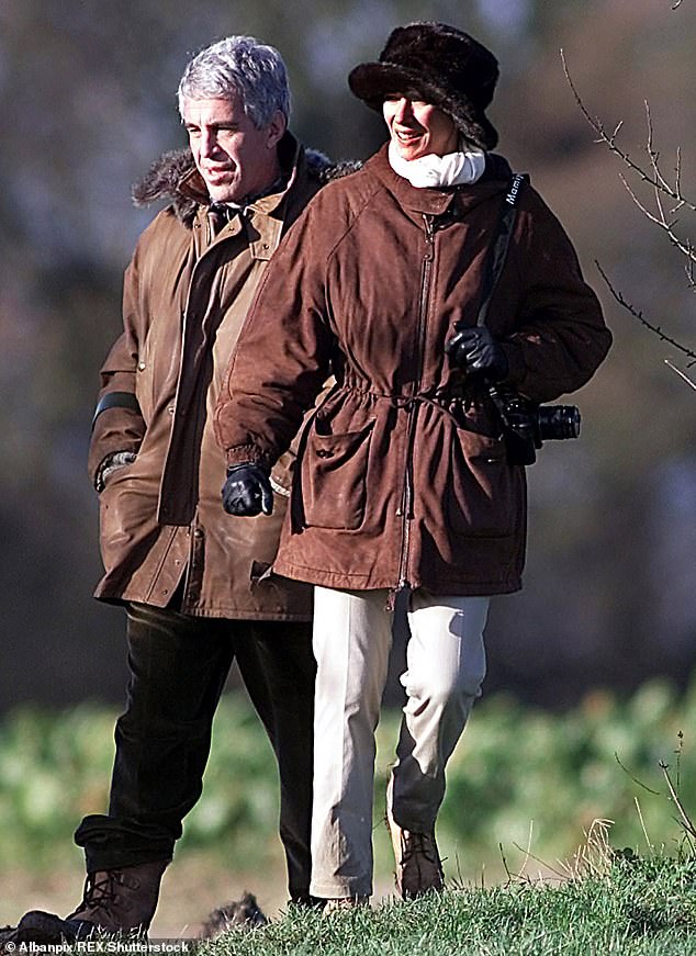 Jeffrey Epstein and Ghislaine Maxwell on a pheasant shoot with Prince Andrew at the Sandringham estate in December 2000, weeks before the royals arrived for Christmas